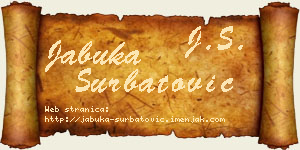 Jabuka Šurbatović vizit kartica